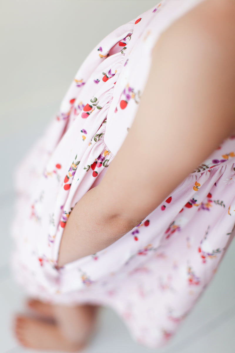 Jumper dress in Strawberry floral