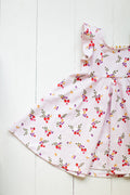 Ruffle twirl dress in strawberry floral
