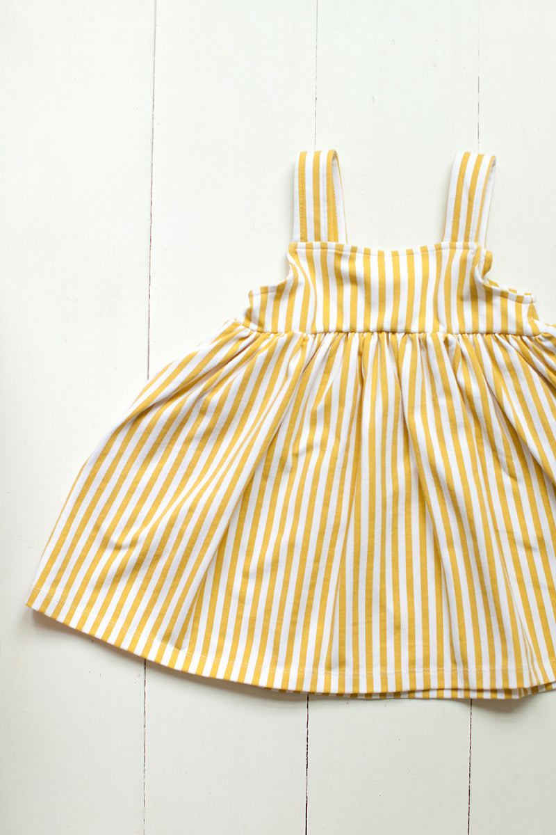 Jumper dress in yellow stripes